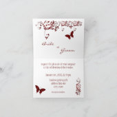 赤い蝶の結婚式招待状 招待状 (内部)