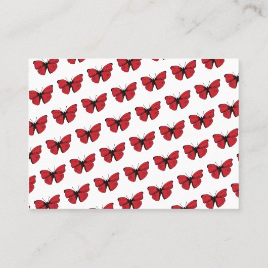 赤い蝶の絵 名刺 (裏面)