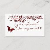 赤い蝶の返信カード エンクロージャーカード (裏面)