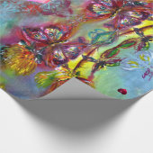 赤い蝶オンTHISTLES,ハートバレンタインデー ラッピングペーパー (角)