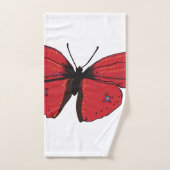 赤い蝶スケッチ バスタオルセット (ハンドタオル)