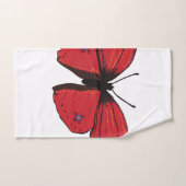 赤い蝶スケッチ バスタオルセット (ハンドタオル)