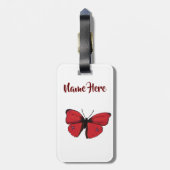 赤い蝶スケッチ ラゲッジタグ (裏面縦)