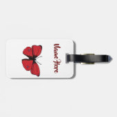 赤い蝶スケッチ ラゲッジタグ (裏面横)