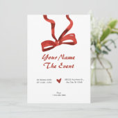 赤い蝶タイリボン 招待状 (スタンド正面)