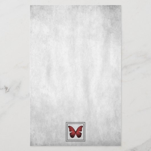 赤い蝶パーソナライズされた文具 便箋 (裏面)