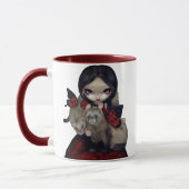 "赤い蝶フェレット"のマグ マグカップ (左)