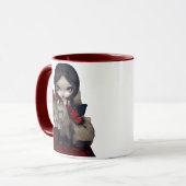 "赤い蝶フェレット"のマグ マグカップ (正面左)