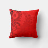 赤い蝶レトロのグランジなプリントの装飾用クッション クッション (裏面)