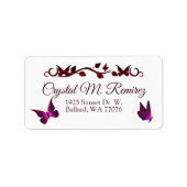 赤い蝶住所 シール (正面)