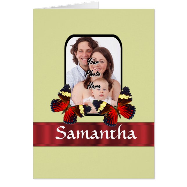 赤い蝶写真テンプレート (正面)