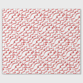 赤い蝶結びのリボン ラッピングペーパー (フラット)