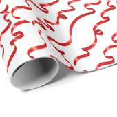 赤い蝶結びのリボン ラッピングペーパー (ロールコーナー)