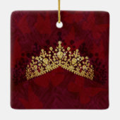 赤い蝶、キンセアニェラクリスマスフォト セラミックオーナメント (裏面)