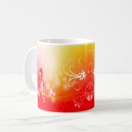 赤い蝶 コーヒーマグカップ (正面左)