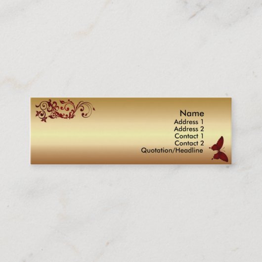 赤い蝶 スキニー名刺 (正面)