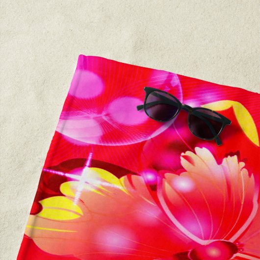 赤い蝶 ビーチタオル (インサイチュ)