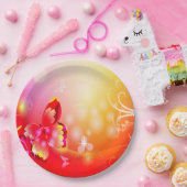 赤い蝶 ペーパープレート (パーティー)