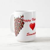 赤い蝶&ラブハートバレンタイン マグカップ (正面左)