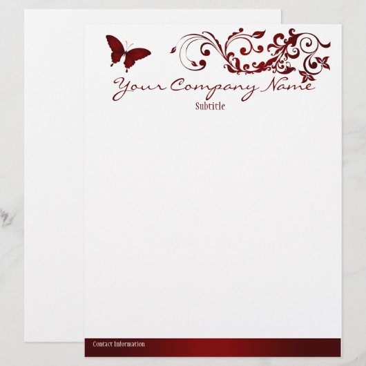 赤い蝶 レターヘッド (正面/裏面)