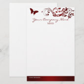 赤い蝶 便箋 (正面/裏面)
