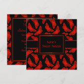 赤い蝶 赤黒 スウィート シックスティーン 招待状 (正面/裏面)