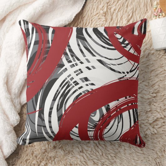赤い螺線形のデザインのレトロの装飾用クッション クッション (ブランケット)
