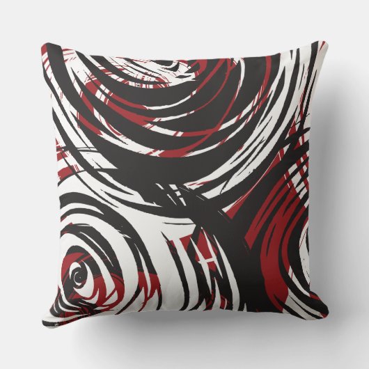 赤い螺線形のデザイン2のレトロの装飾用クッション クッション (裏面)