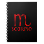 赤い蠍座の占星術の記号 ノートブック (正面)