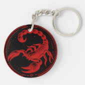 赤い蠍座の占星術 星座 スコーピオ キーホルダー (裏面)