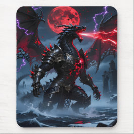 赤い血の月 黒ドラゴン ファンタジー ゲーミング マウスパッド