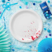 赤い血の(ばちゃばちゃ)跳ねる ペーパープレート (パーティー)