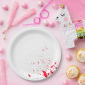 赤い血の(ばちゃばちゃ)跳ねる ペーパープレート (パーティー)