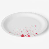 赤い血の(ばちゃばちゃ)跳ねる ペーパープレート (アングル)