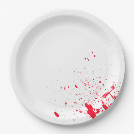 赤い血の（ばちゃばちゃ）跳ねる ペーパープレート
