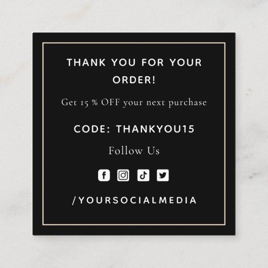 赤い血ドリップハロウィーンテーマありがとう スクエア名刺 (裏面)