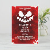 赤い血ハロウィーンカボチャパーティーの怖い顔 招待状 (スタンド正面)