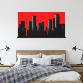 赤い街並 キャンバスプリント (インサイチュ (寝室))