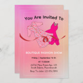 赤い衣料品店への招待 招待状 (正面/裏面)