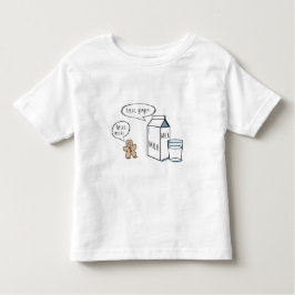 赤い袖とのおもしろいなミルク及びショウガの子供白いT トドラーTシャツ