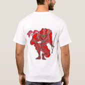 赤い装束の忍者。 Tシャツ (裏面)