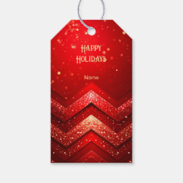 赤い装飾のクリスマス ギラギラ ホリデー ギフトタグ