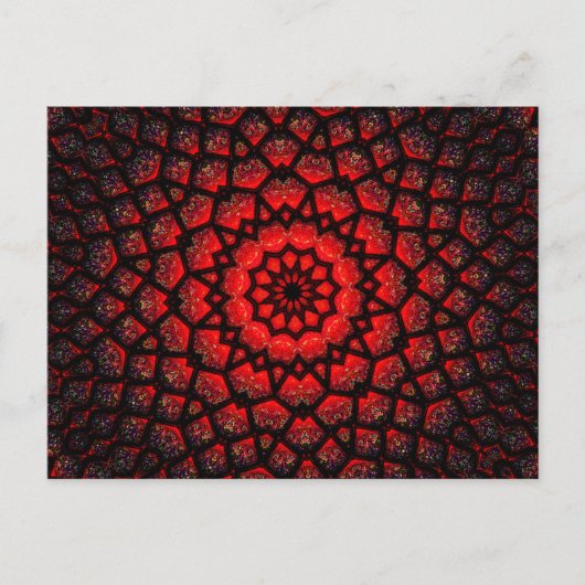赤い装飾はがき ポストカード (正面)