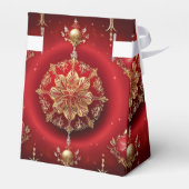 赤い装飾オーナメントホリデーギフトボックス フェイバーボックス (裏面サイド)