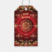 赤い装飾オーナメントホリデーギフトラベル ギフトタグ (裏面)
