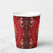 赤い装飾オーナメントホリデー紙カップ 紙コップ (右)