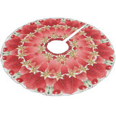 赤い装飾クリスマスホリデーツリースカート ブラッシュドポリエステルツリースカート (アングル)