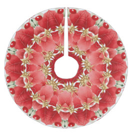 赤い装飾クリスマスホリデーツリースカート ブラッシュドポリエステルツリースカート