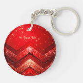 赤い装飾グリッターキーチェーン キーホルダー (裏面)