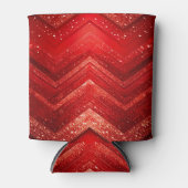 赤い装飾グリッタークーラーボックス 缶クーラー (正面)